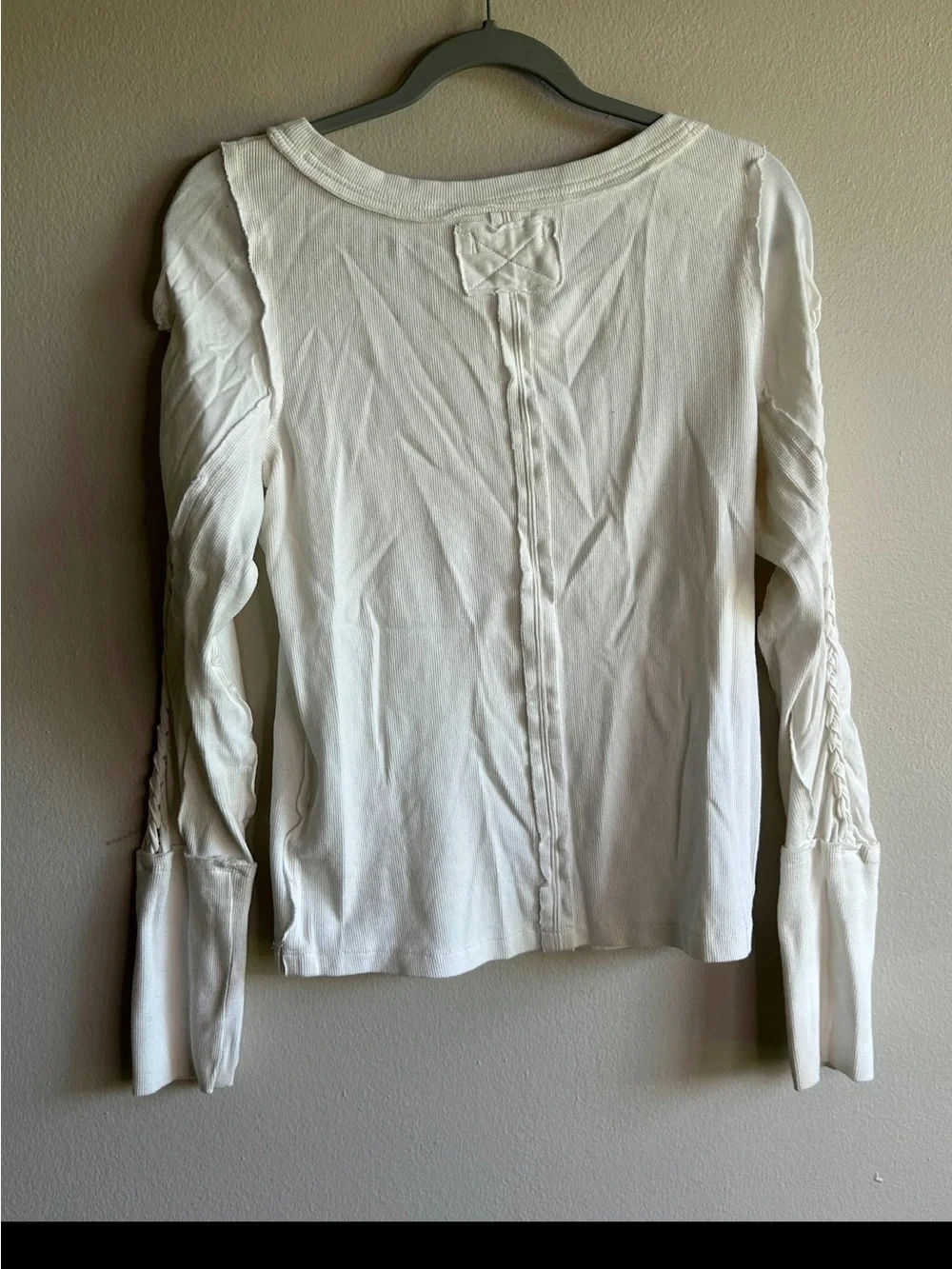 Free People Top WOmen Large Daisy Chain Cuff Long Sleeve Cutout Shoulder Western